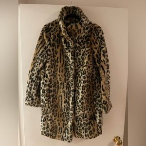 Leopard Print Faux Fur Coat
